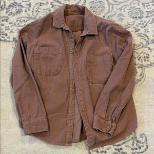 Falls Creek Tan Corduroy button up size medium